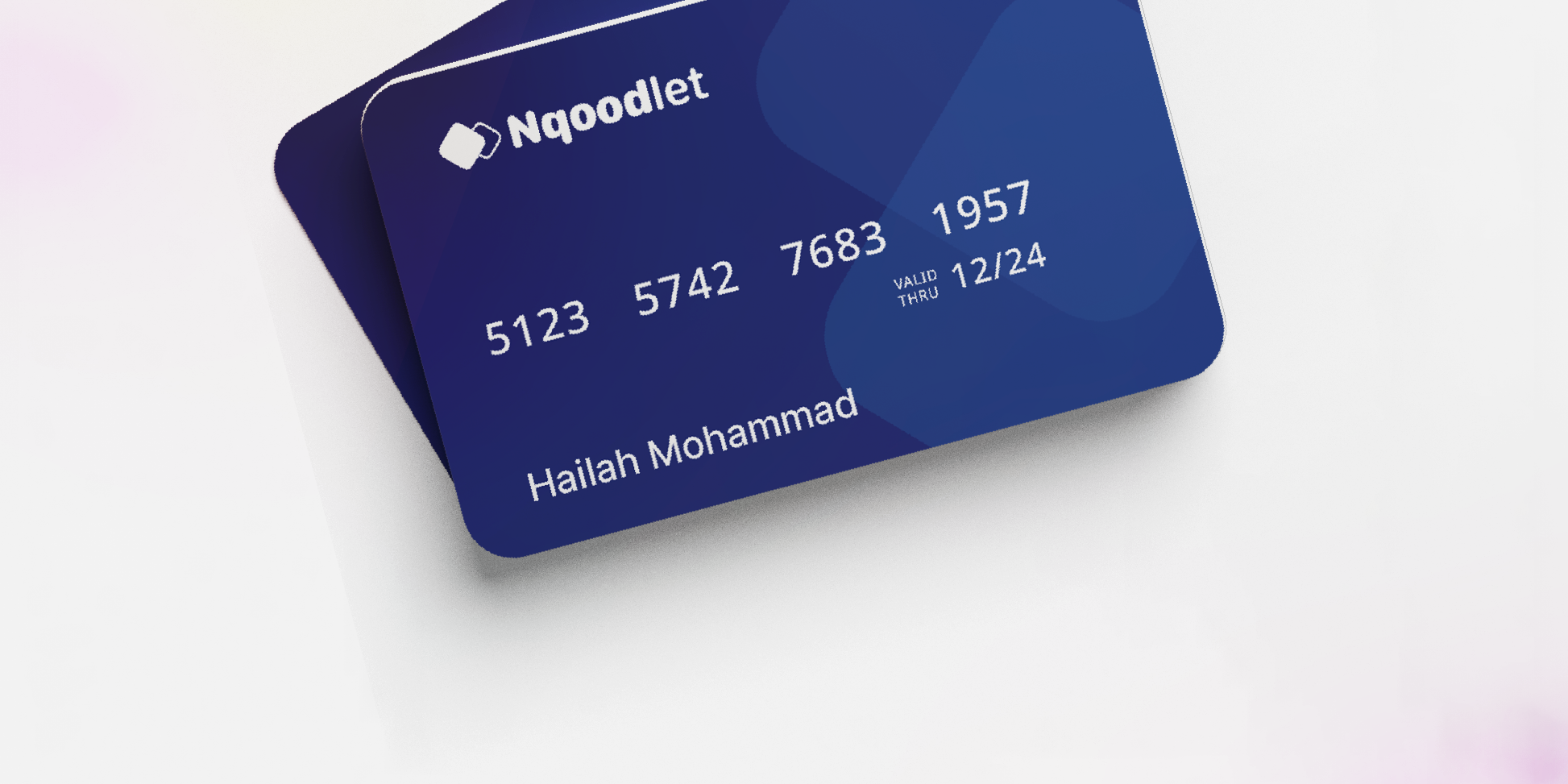 white background and Nqoodlet's card